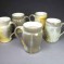 Fluted porcelain mugs