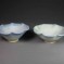 Blue porcelain fluted bowls.
