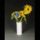 Lilac/blue porcelain fluted vase